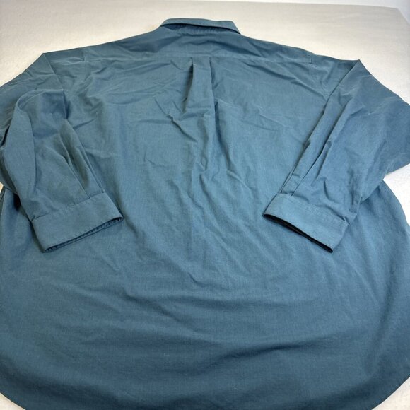 Eddie Bauer Classic Fit Wrinkle Resistant Green Shirt Tall XL 100% Cotton - Picture 5 of 8
